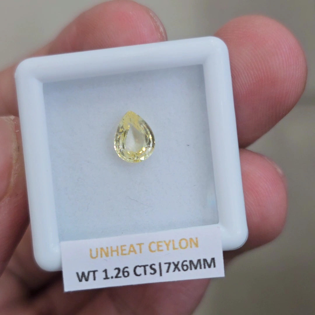 Natural Unheated Sapphire From Ceylon | 7x6mm | Pear
