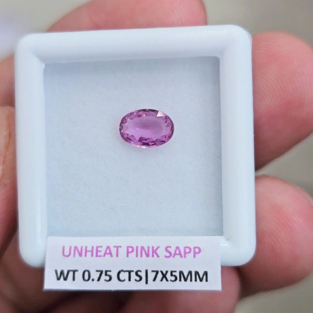 Natural Unheated pink Sapphire From Ceylon | 7x5mm| Oval