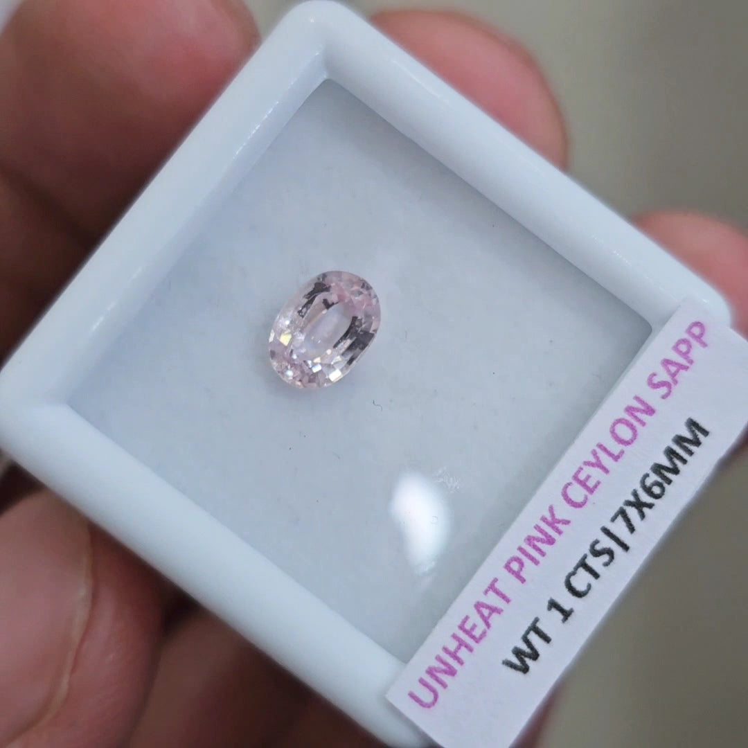 Natural Unheated Baby pink Sapphire From Ceylon | 7x6mm| Oval