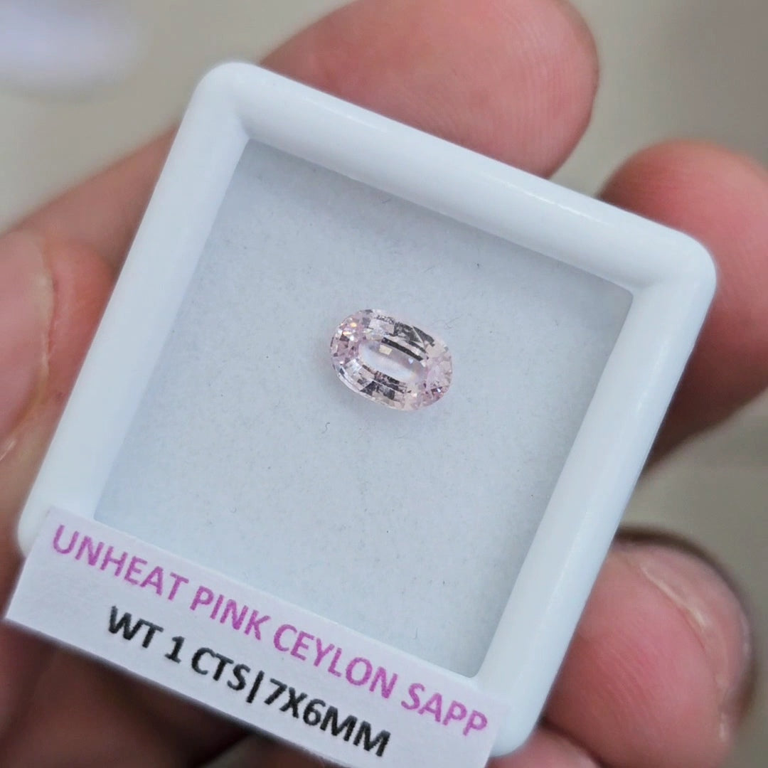 Natural Unheated Baby pink Sapphire From Ceylon | 7x6mm| Oval