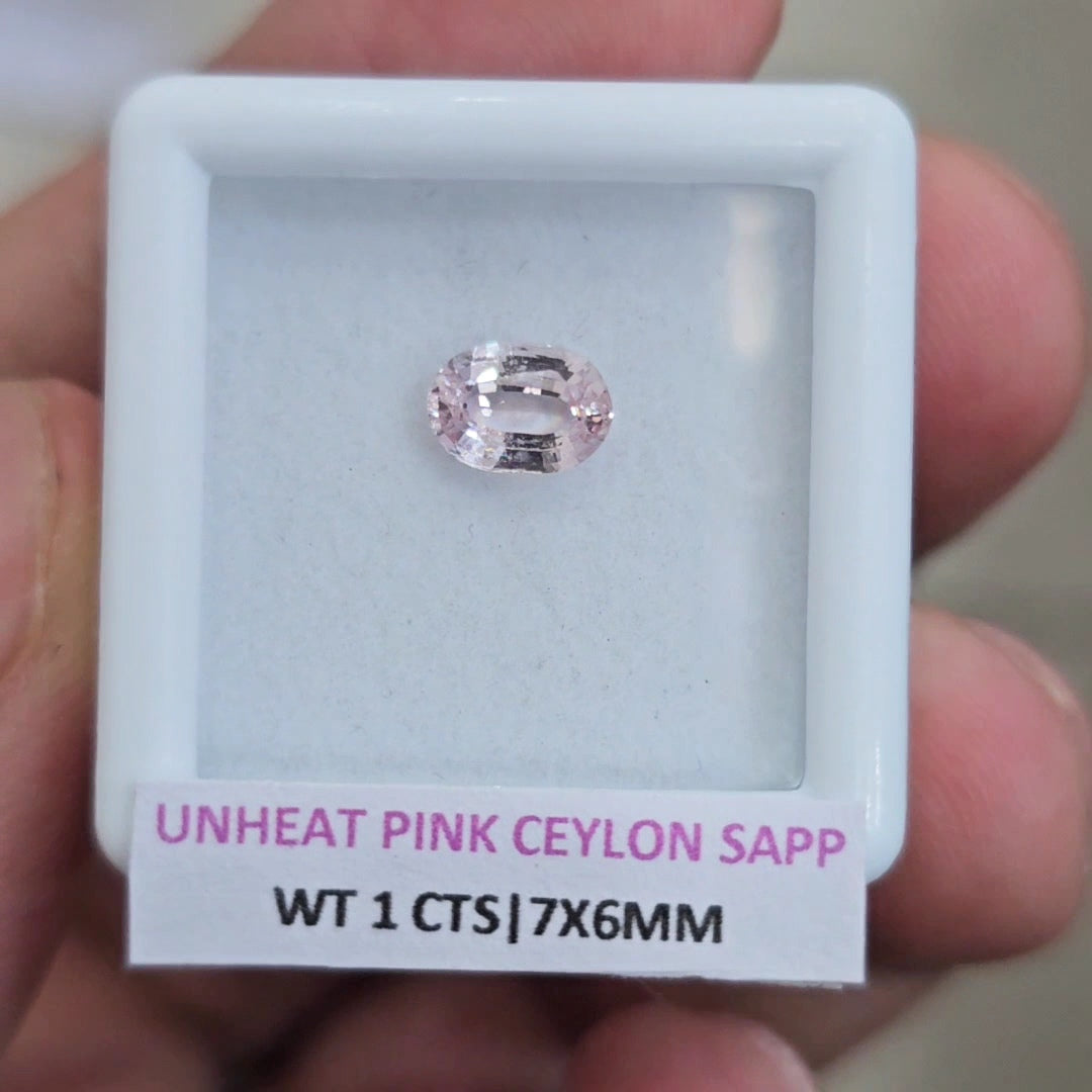 Natural Unheated Baby pink Sapphire From Ceylon | 7x6mm| Oval