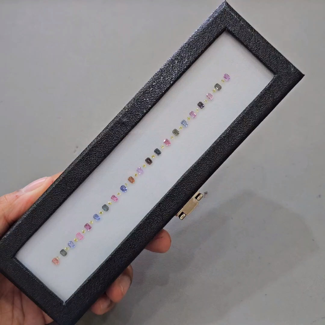 Natural Sapphire Bracelet Layout  | 2-4mm | 5 Cts |