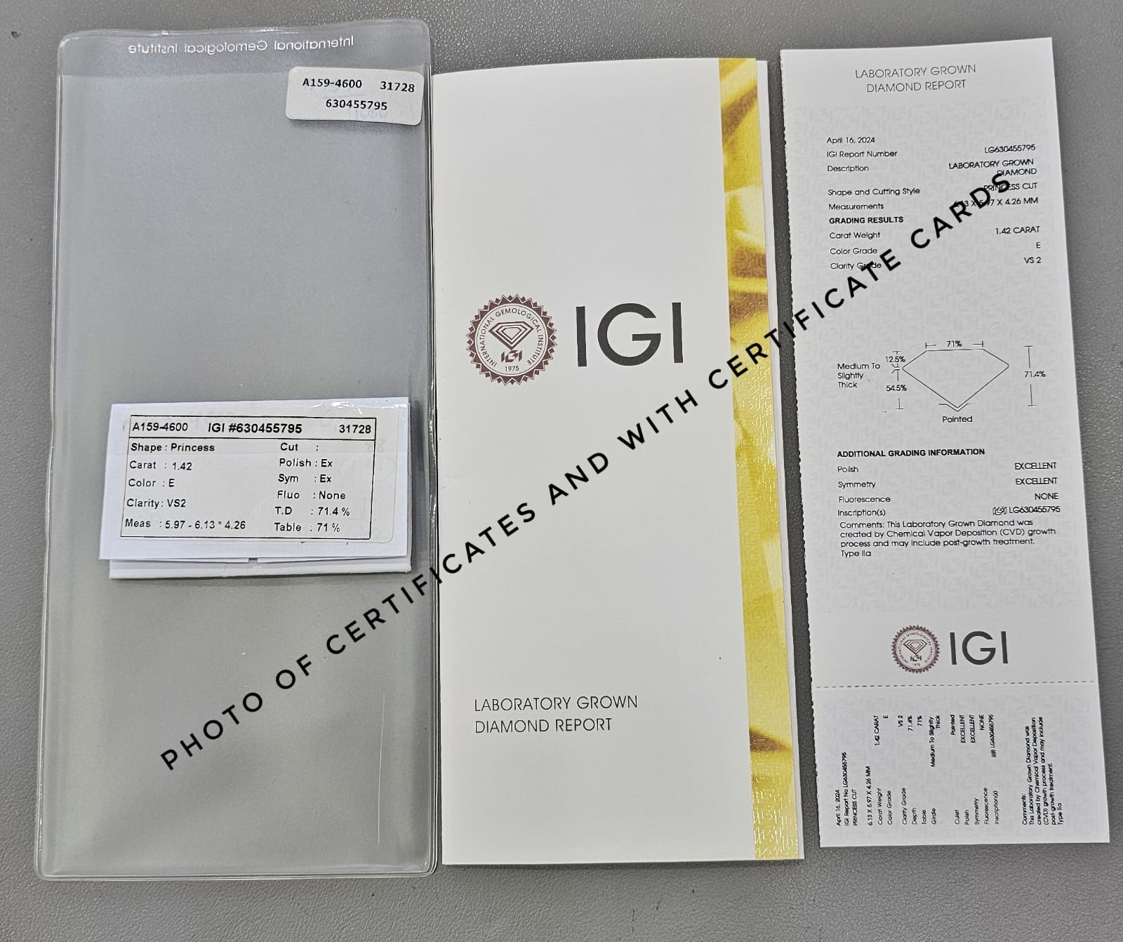 Lab Diamond Emerald Cut | EX Cut | VS2  | D Color | IGI Certified with Engraving - The LabradoriteKing