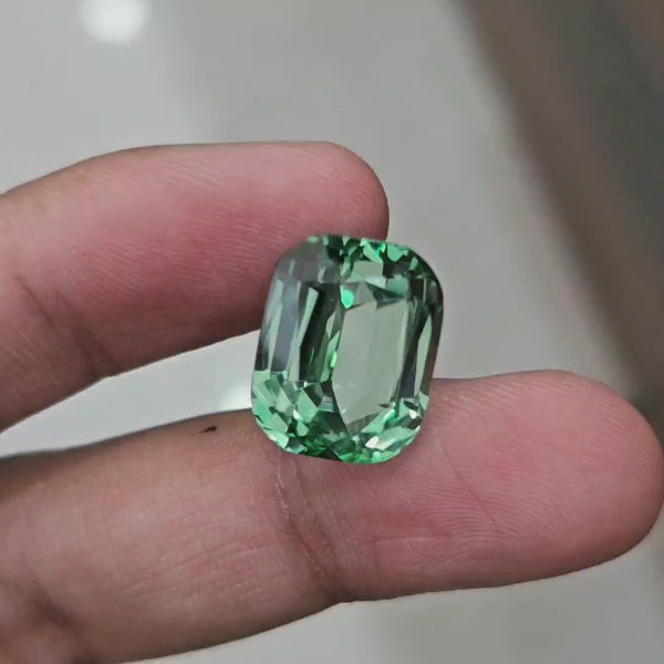 Natural Green Kunzite |  Size: 14x11mm | 17.8 Cts