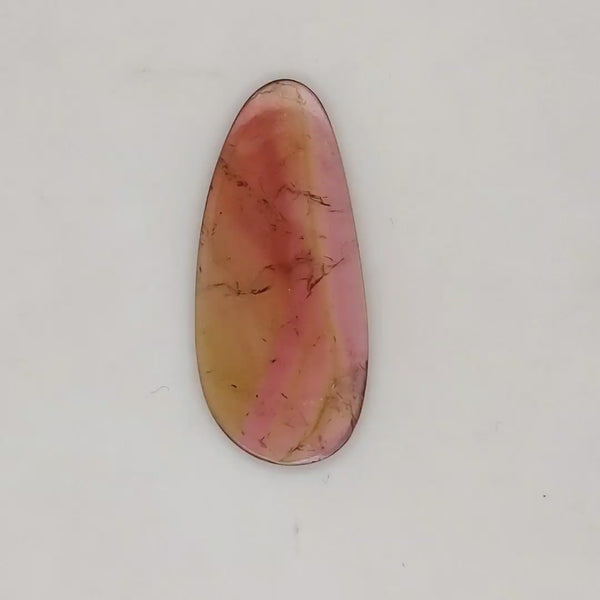 1 Pcs Of Natural Watermelon Tourmaline Slice | Size:35x16mm | With Certificate