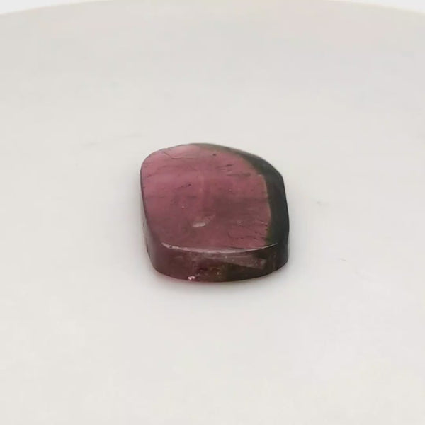 1 Pcs Of Natural Watermelon Tourmaline Slice | Size:32x18mm | With Certificate