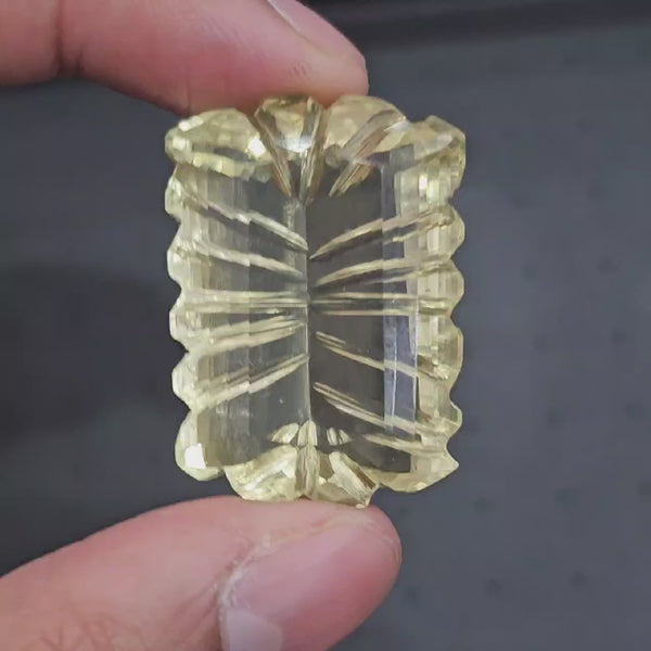 Natural 1 piece Lemon Quartz Carved: Shape: Fancy | Size:36x25mm