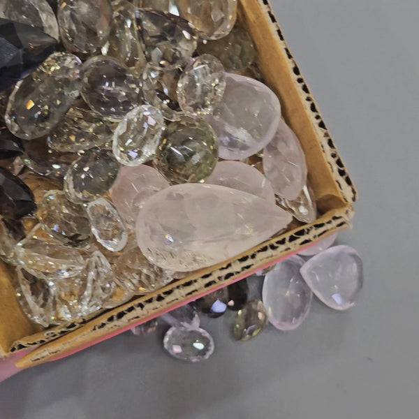 Jharkhand Faceted Quartz by KG | Mix of Clear quartz, Smoky, Citrine. Rosequartz, Phantom.