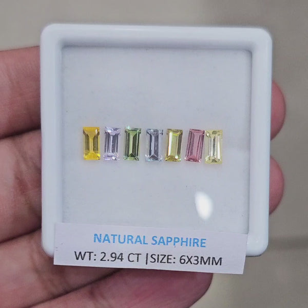 2.94Cts Natural Sri Lanka  Sapphire  | 6X3mm | Rectangle | Srilanka