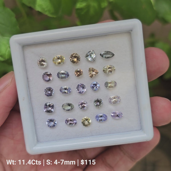 25 Pcs Of Natural Unheated Tanzanite Faceted Gemstone | Shape: Mix | Size:4-7mm