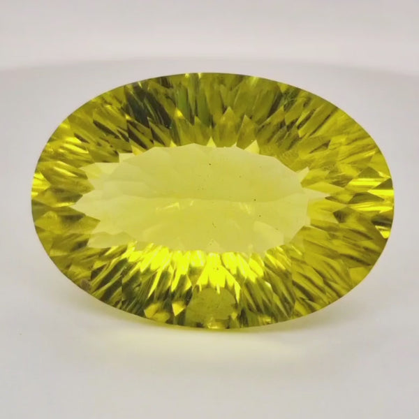 Natural  Lemon Quartz Concave Cut | Shape: Oval | 35x24mm