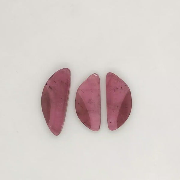 3 Pisc Of Natural Watermelon Tourmaline Slice | Size:22-26mm | With Certificate