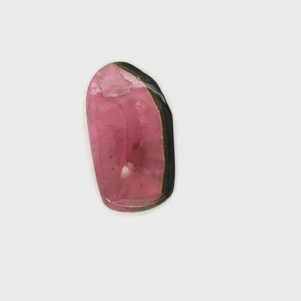 1 Pcs Of Natural Watermelon Tourmaline Slice | Size:32x18mm | With Certificate