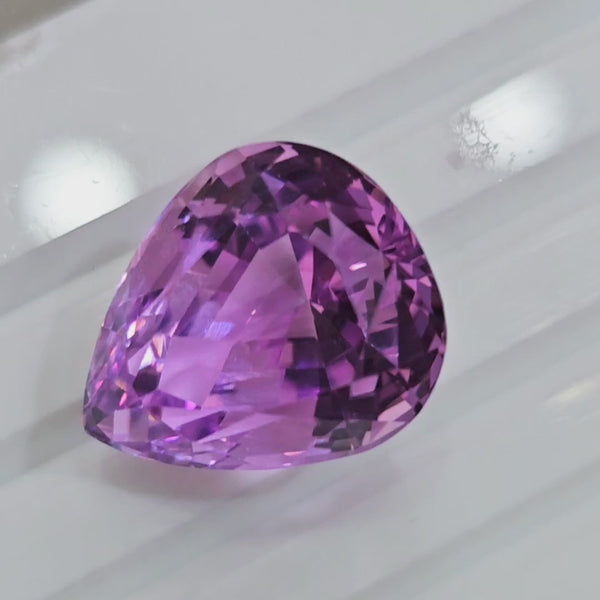 40.5Cts Natural Kunzite Faceted Clean| With Certificate| 22x19mm | Pear |Clean