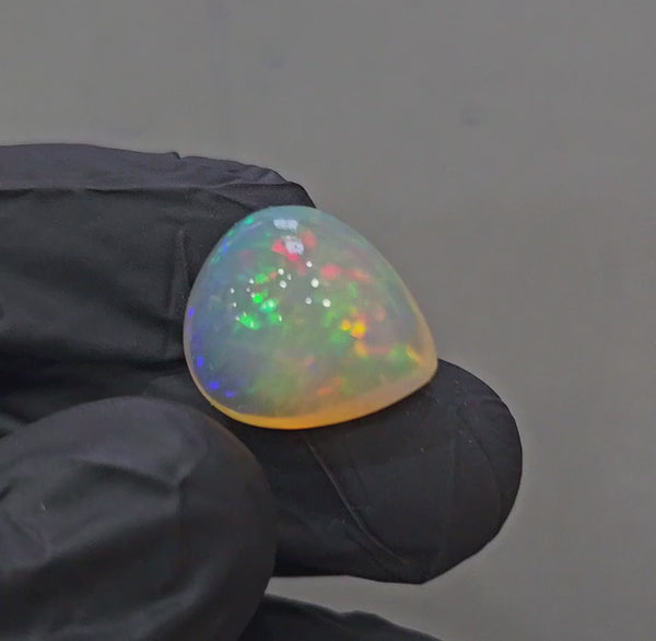 Natural Ethiopian Opal Cabochon Multi Fire | Pear| Size: 17x15mm | 12.7Cts