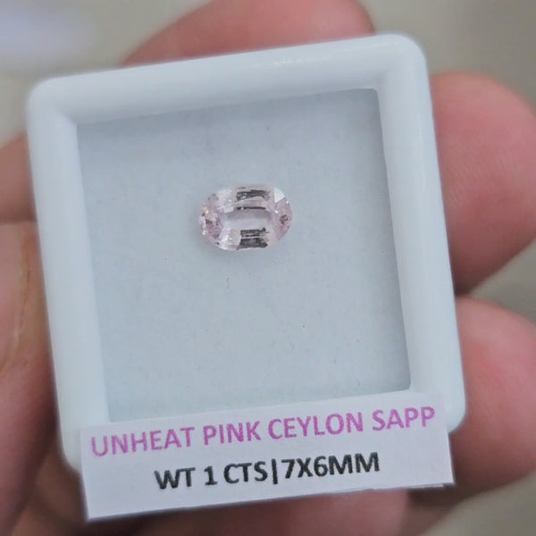 Natural Unheated Baby pink Sapphire From Ceylon | 7x6mm| Oval