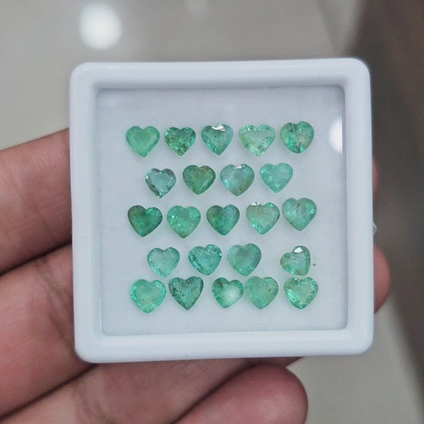 23pcs Of Natural Emerald Faceted | Sizes:4-5mm| Rectangle
