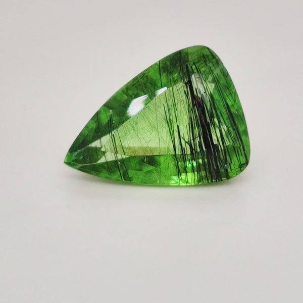 Natural Peridot With Rutile Faceted | Pear | Size: 21x16mm