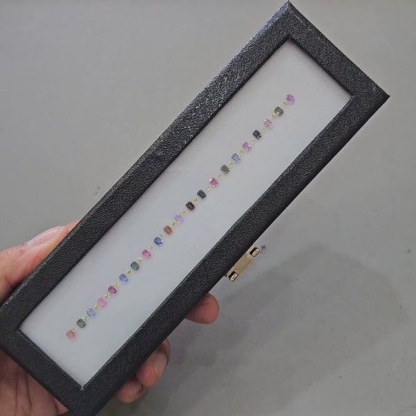 Natural Sapphire Bracelet Layout  | 2-4mm | 5 Cts |