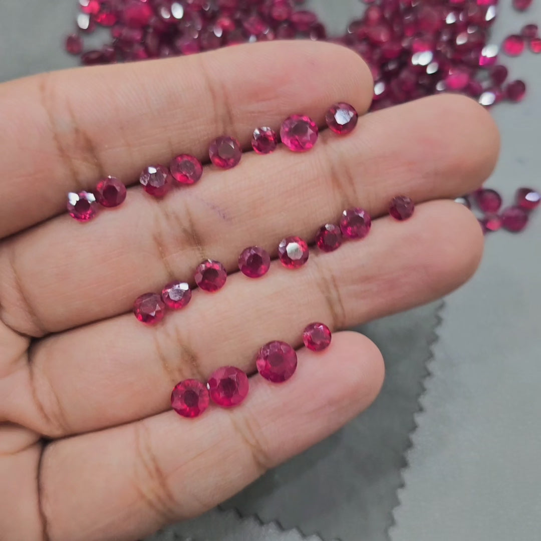 10 Pcs Ruby Rounds | 4mm, 5mm and 6mm