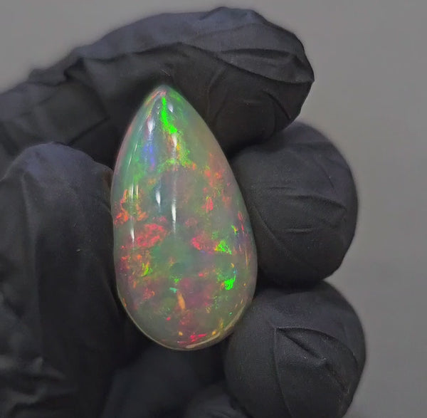 Natural Ethiopian Opal Cabochon Multi Fire | Pear| Size: 28x15mm | 15.2Cts