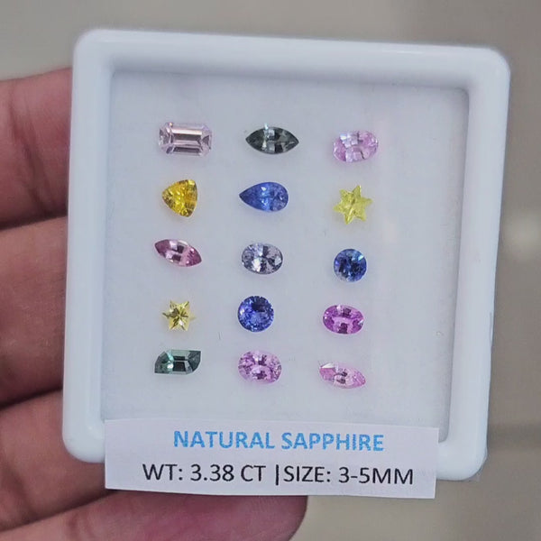 3.38Cts Natural Madagascar  Sapphire  |  3-5mm | Fancy