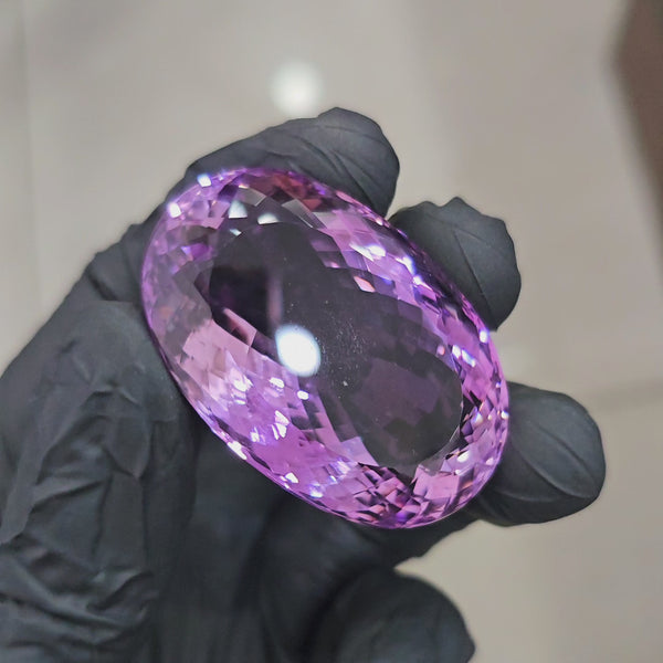 200Cts | Natural Big Size Lavender Amethyst Faceted | Oval | 46x31mm