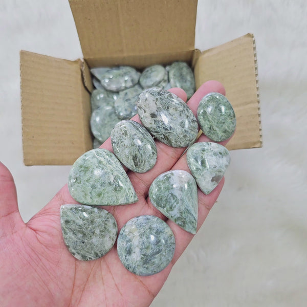 1 KG of Seraphinite Cabochons | 1 to 3 Inches | 80-90 Pcs