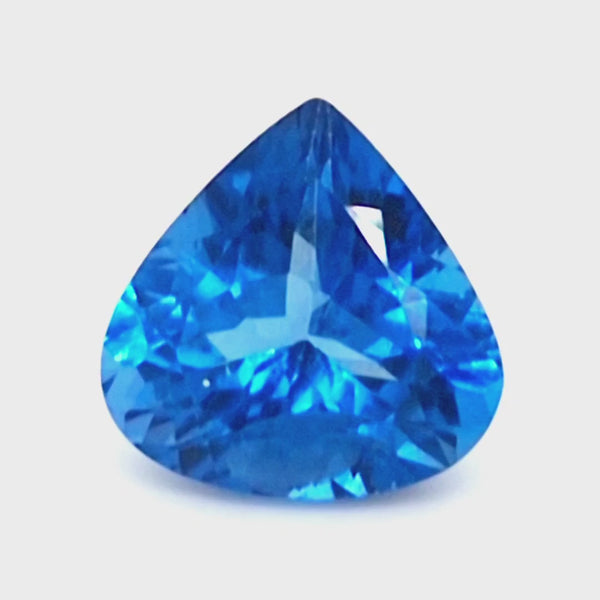 Natural Swiss Blue Topaz Faceted | Teardrop | 14x14mm