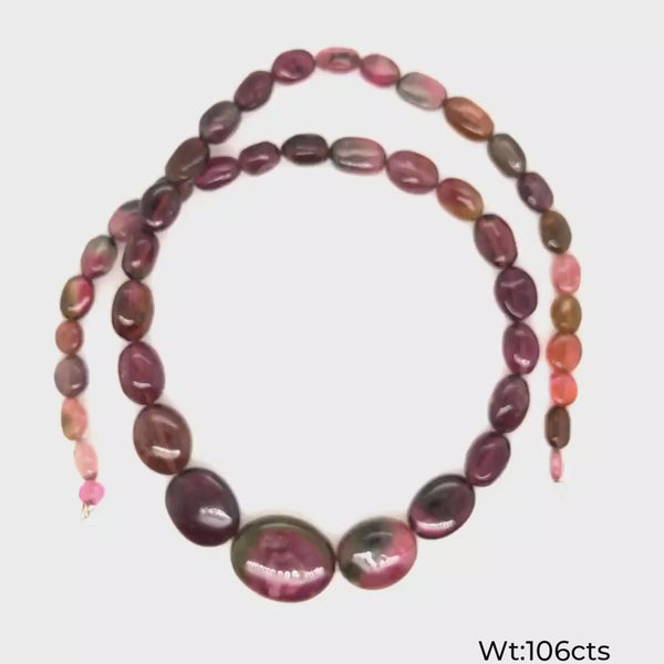 15 Inches Natural Tourmaline Beads | Oval | Beads Size:5-17mm