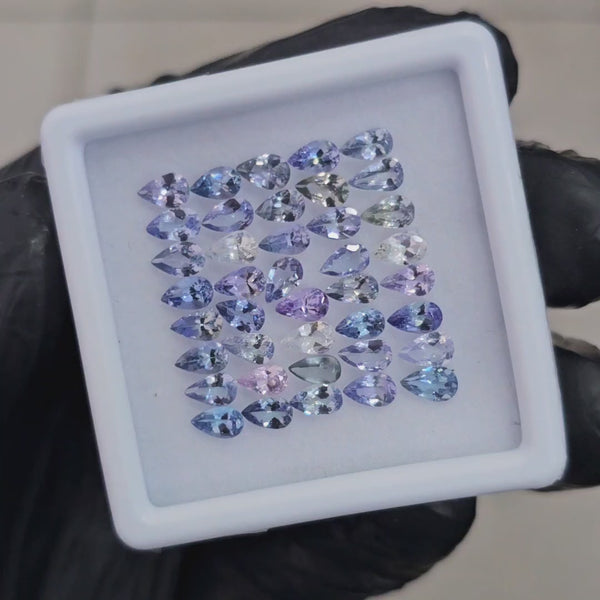 40 Pcs Of Natural Unheated Tanzanite  Faceted | Shape: Pear | Size: 5x3mm