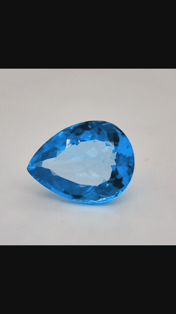 Natural Swiss Blue Topaz Faceted | Pear| 16x12mm