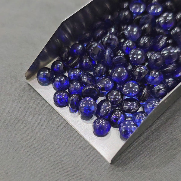 5 Pcs Blue Sapphire cabochons 6mm