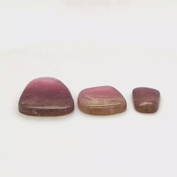 3 Pics Of Natural Watermelon Tourmaline Slice | Size:18-30mm | With Certificate