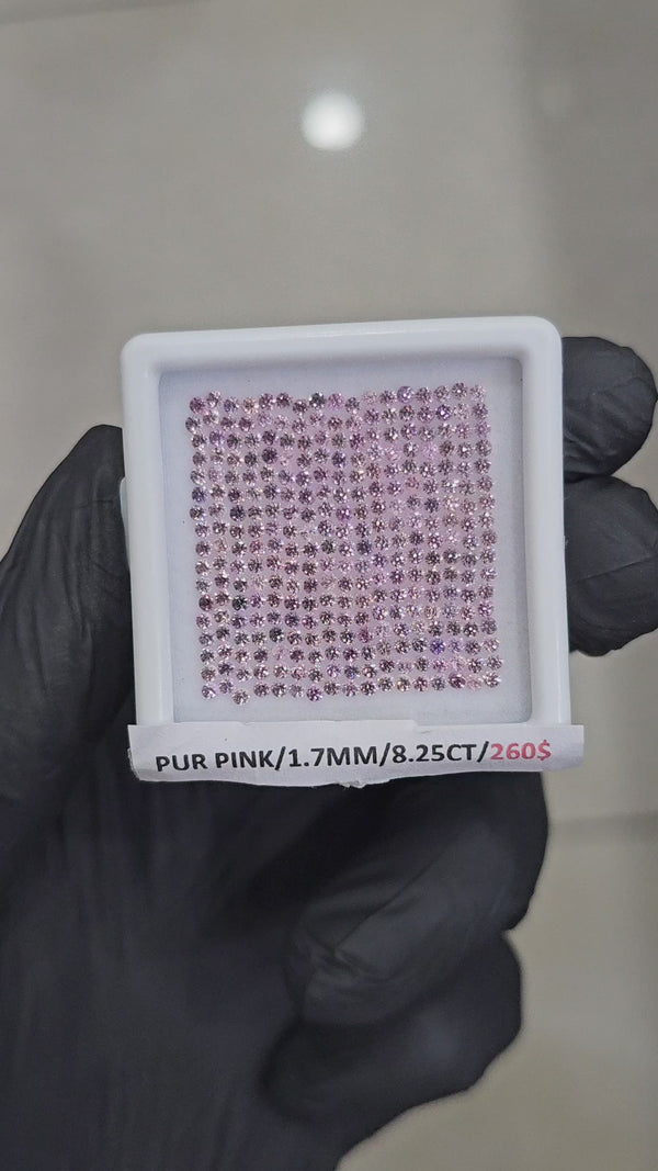 Natural Purplish Pink Sapphire unheated Ideal Cut | Round | 1.7mm