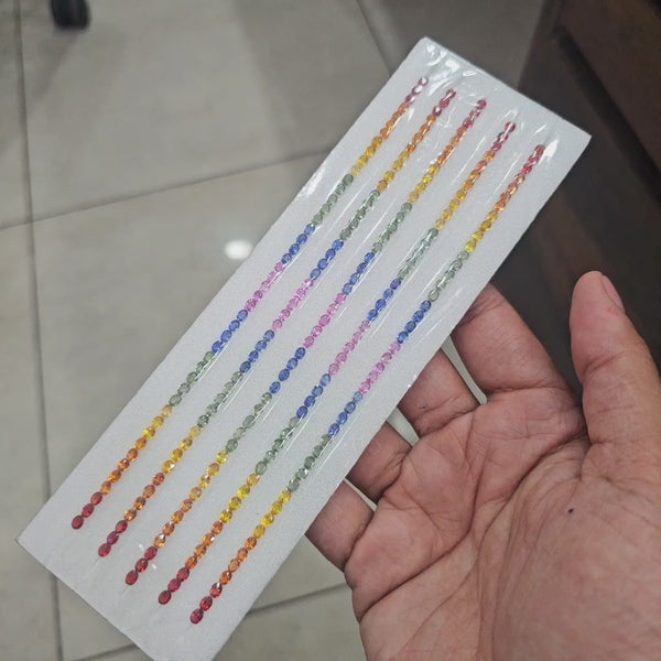 Natural Rainbow Sapphire 7'' Inches Line  | One Line is 4x3mm Oval | 10.25cts