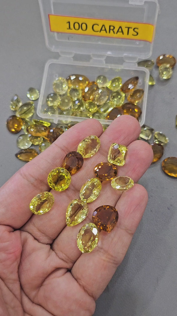 Week1: 100Cts of Natural Green Gold Quartz & Imperial Quartz | 10–20mm | 15–20 Pcs