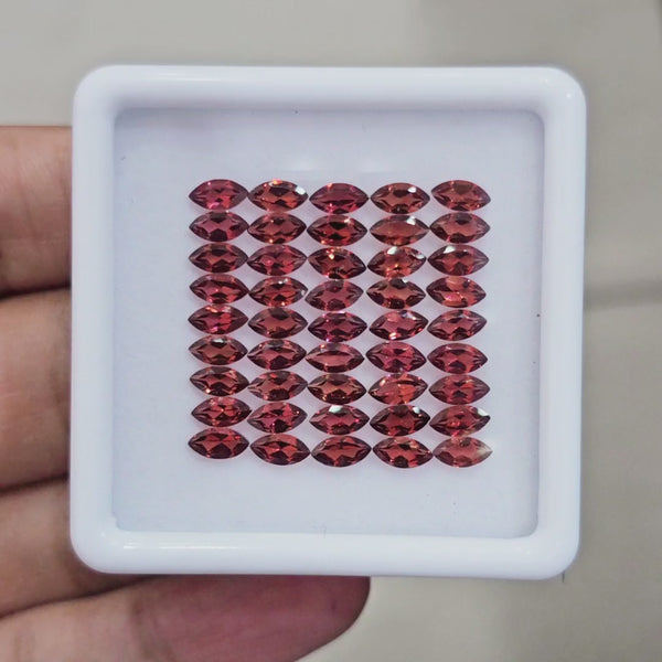 45pcs Natural Mozambique Cherry Garnet Faceted | Marquise | Size: 6x3mm