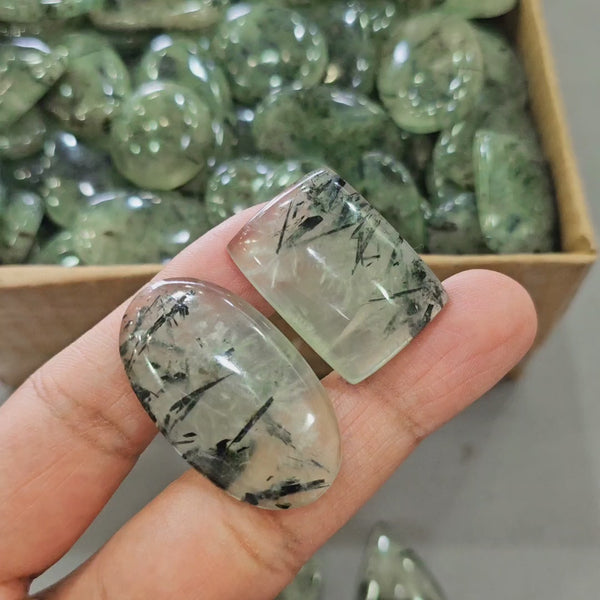500Gram of Prehnite Cabochons | 50-60 Pcs |25-40mm