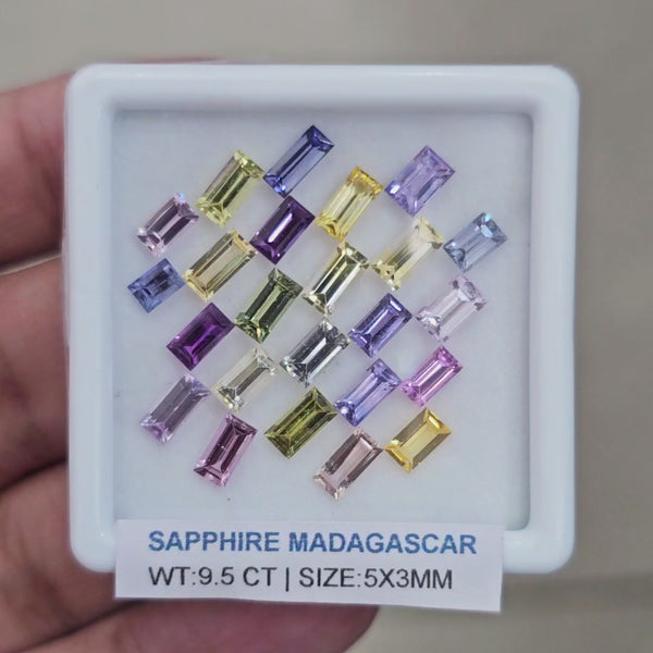 Box Of Natural Madagascar Unheated Sapphire  | 5x3mm | Rectangle