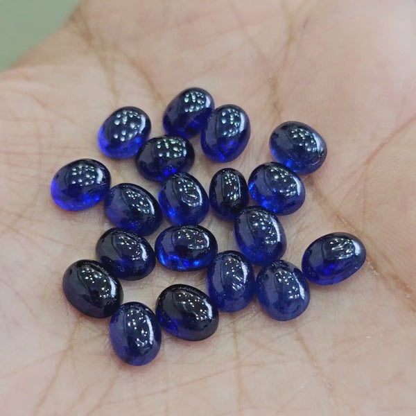 5 Pcs/10 Pcs Royal Blue Sapphire cabochons |Oval| 8x6mm