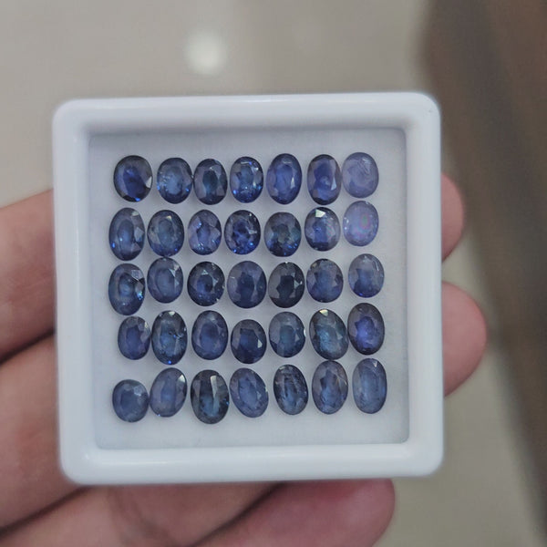Box Of Natural Blue  Sapphire Facted  | 5-6mm | Oval