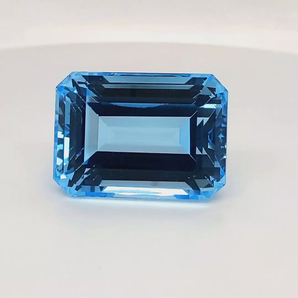 Natural Big Size Sky Blue Topaz Faceted | Rectangle | Size:27x19mm