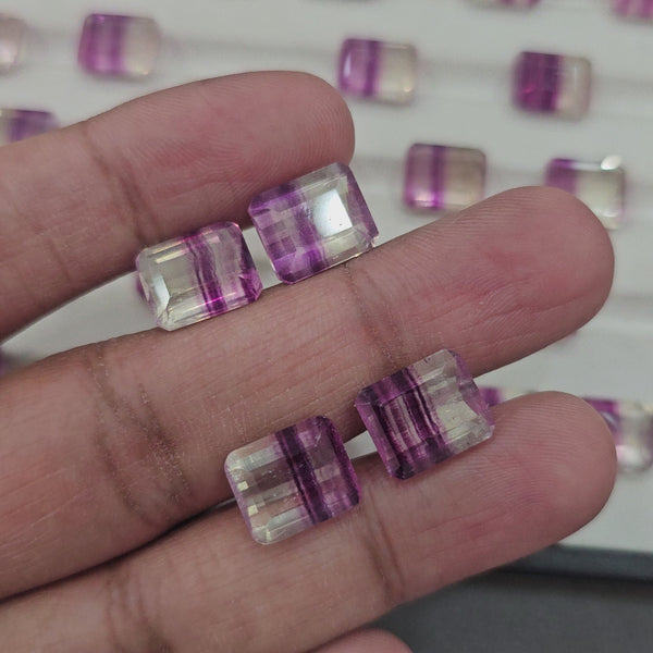 6 Pcs of High Quality Pink Flourite with 50/50 Split