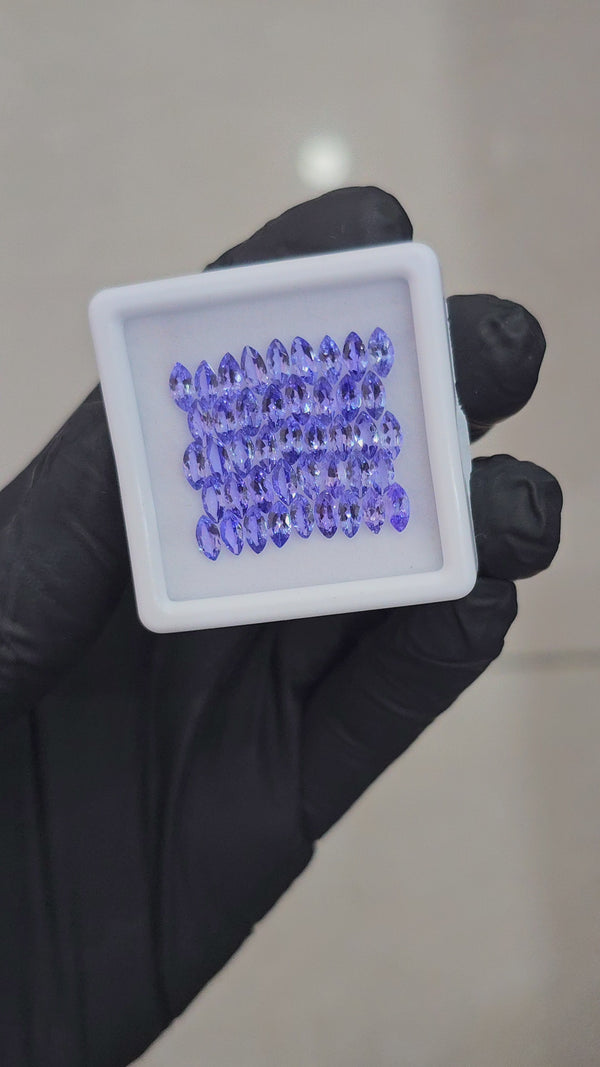 43 Pcs Natural Tanzanite AAA+ Faceted | Shape: Marquise| Size: 6x3mm