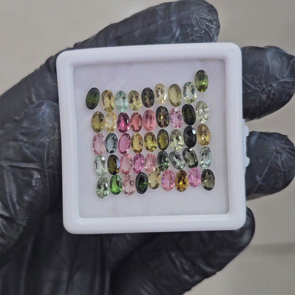 45 Pcs of Natural Tourmaline Faceted  | Oval | Size: 5x3mm