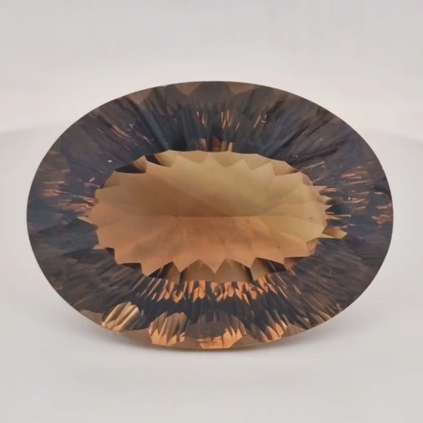 Natural Smoky Quartz Concave Cut | Shape: Oval | 43x31mm