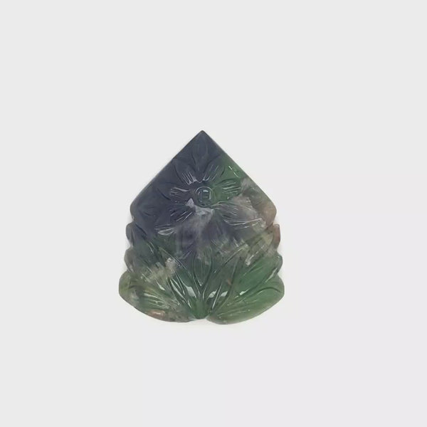 1 Pics Of Natural Flower Tourmaline Carved | Size:34X29mm | With Certificate