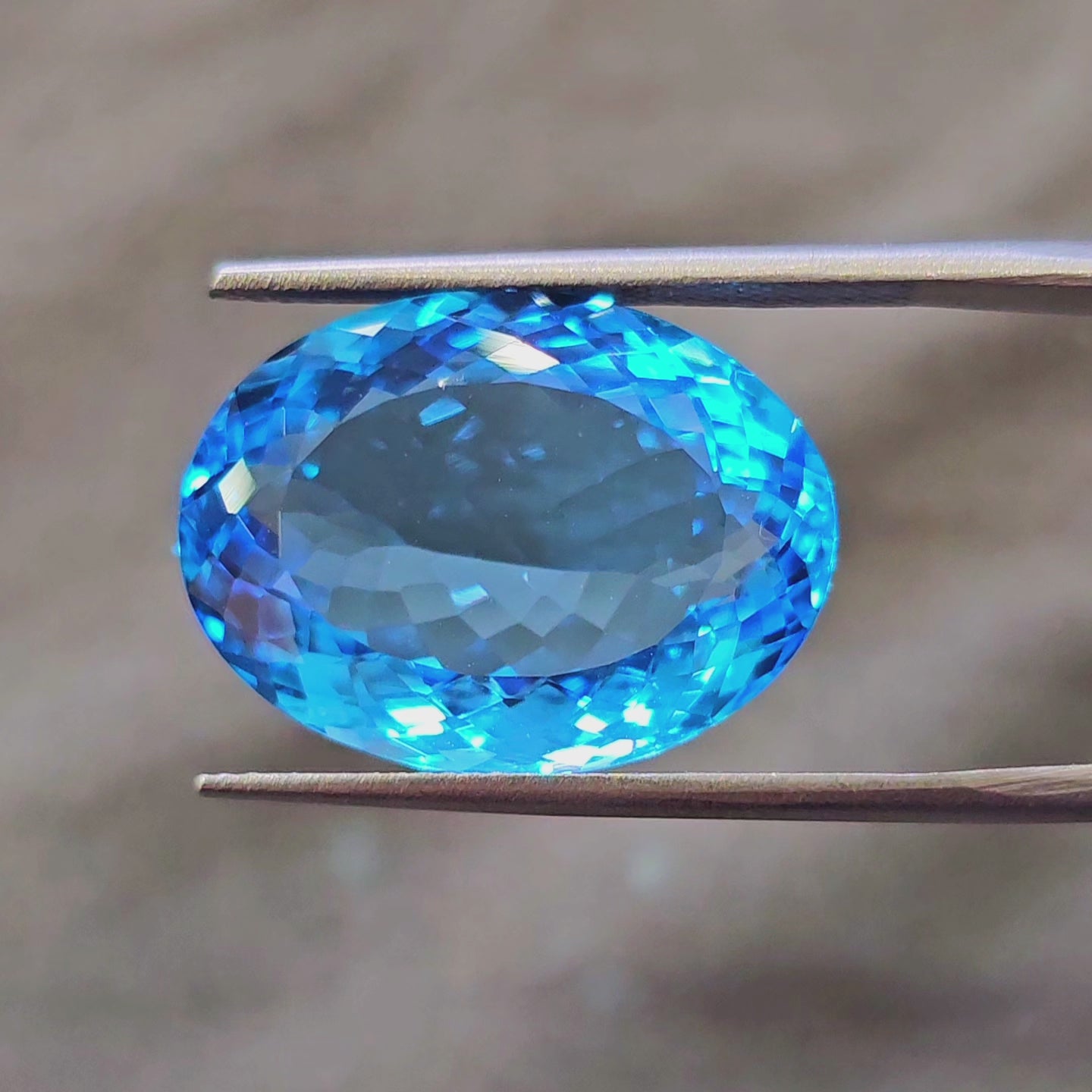1 Pcs Of Natural Blue Topaz Faceted |Oval|  Size:20x15mm