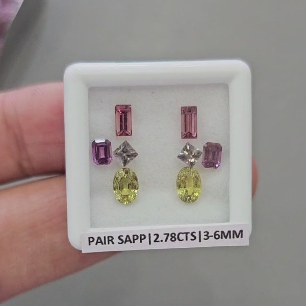 Pair Box Of Natural Sapphire  | 3-6mm | Mix
